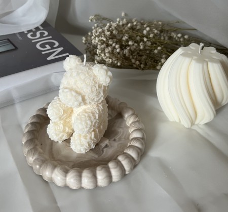 Rundt boble fat brun/marmorert